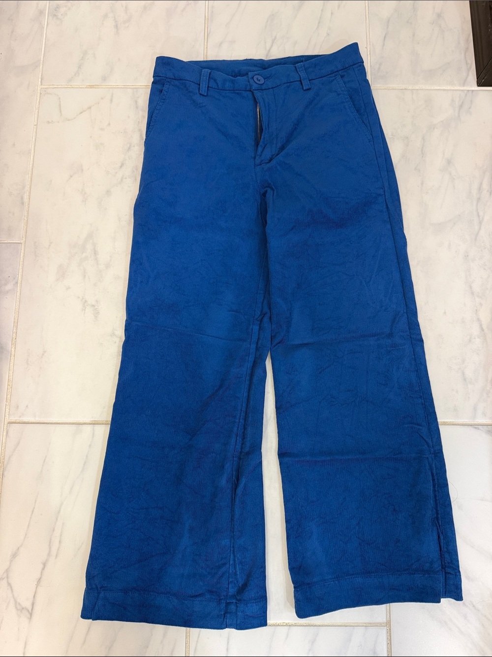 Women’s Wide-Leg Corduroy Pants in Royal Blue